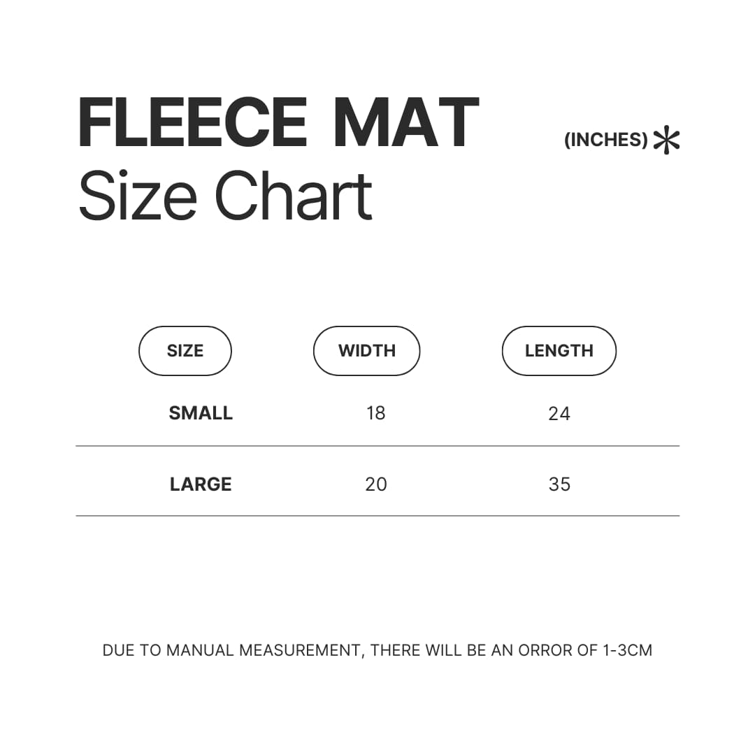 Fleece Mat Size Chart - Dorohedoro Shop